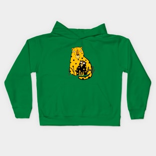 Little leopard with mother Kids Hoodie